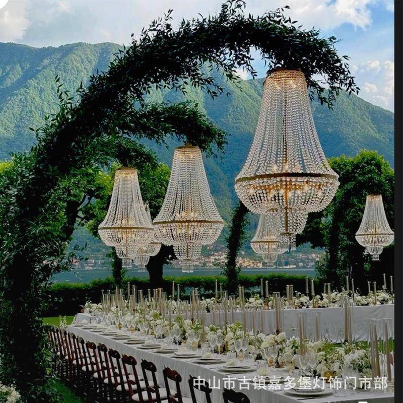 新款婚庆轻奢浪漫水晶璀璨吊灯酒店吊顶挂件舞台布置创意道具