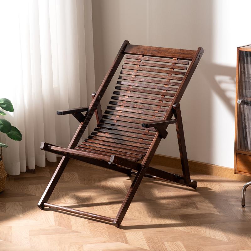 免安装躺椅折叠午休可坐可躺靠竹睡椅子结实耐用老人专用懒人阳台