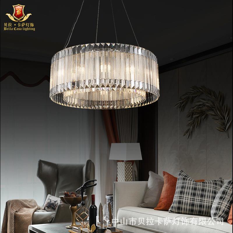 后现代水晶吊灯轻奢客厅灯现代简约餐厅吧台灯卧室灯吸吊两用灯具