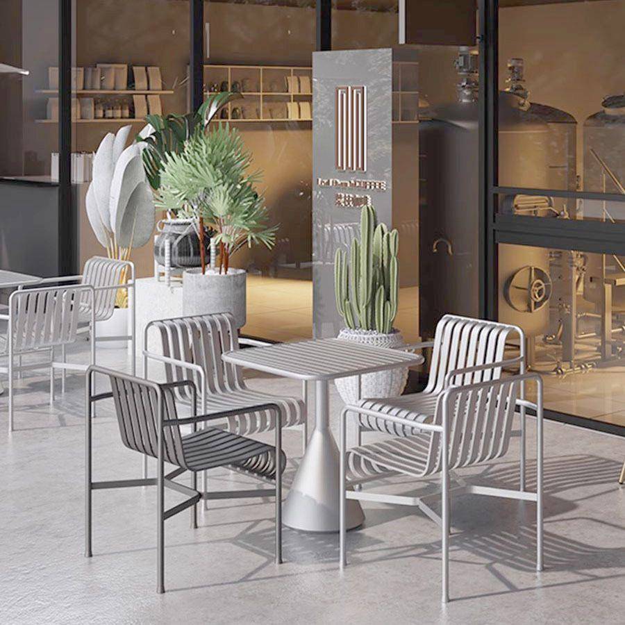 网红现代户外金属桌椅时尚简约庭院阳台室外桌椅新款休闲铁艺桌椅