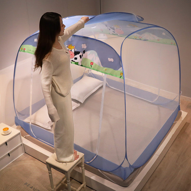 防摔加密免安装蚊帐蒙古包家用卧室拉链1.5米儿童折叠2021年新款,床上用品,蚊帐,淘宝优惠券,粉丝福利购,淘宝优惠卷