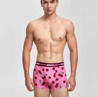 情侣礼物平角裤 粉色可爱卡通趣味潮情人节内裤 内裤 mon2fri男士