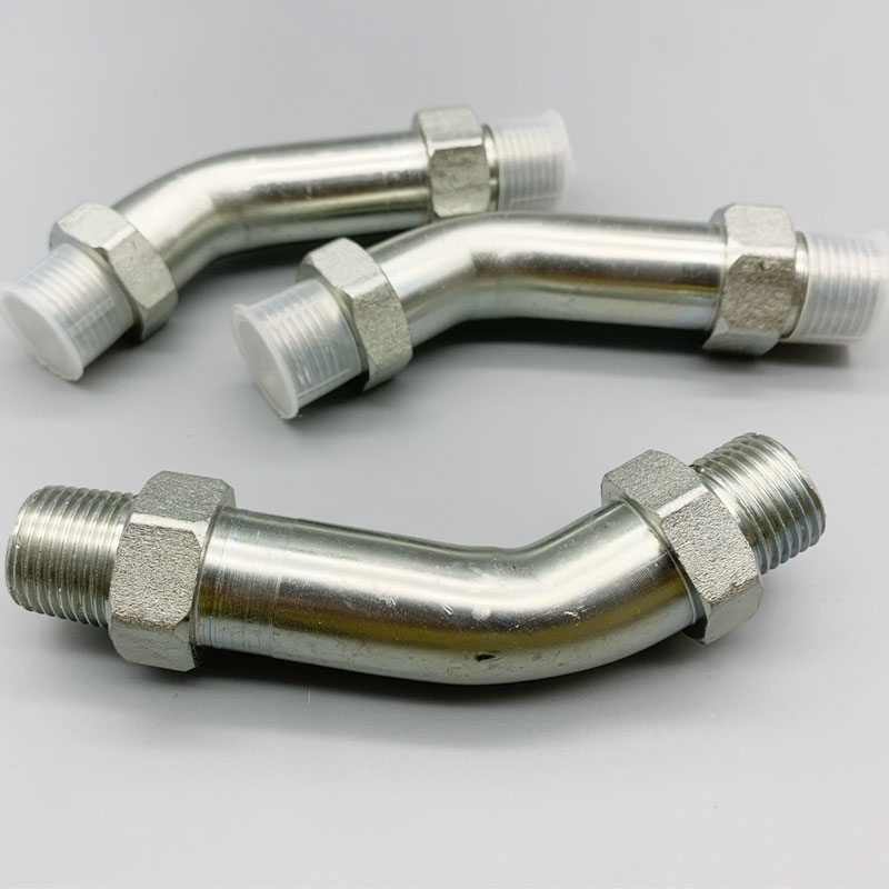 挖掘机破碎锤弯管配件 高压弯管接头4分6分1寸1.2寸油路弯管接头