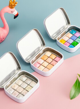 荷尔拜因固体水彩颜料分装ds珠光日下部白夜肤色糖果分层12色套装