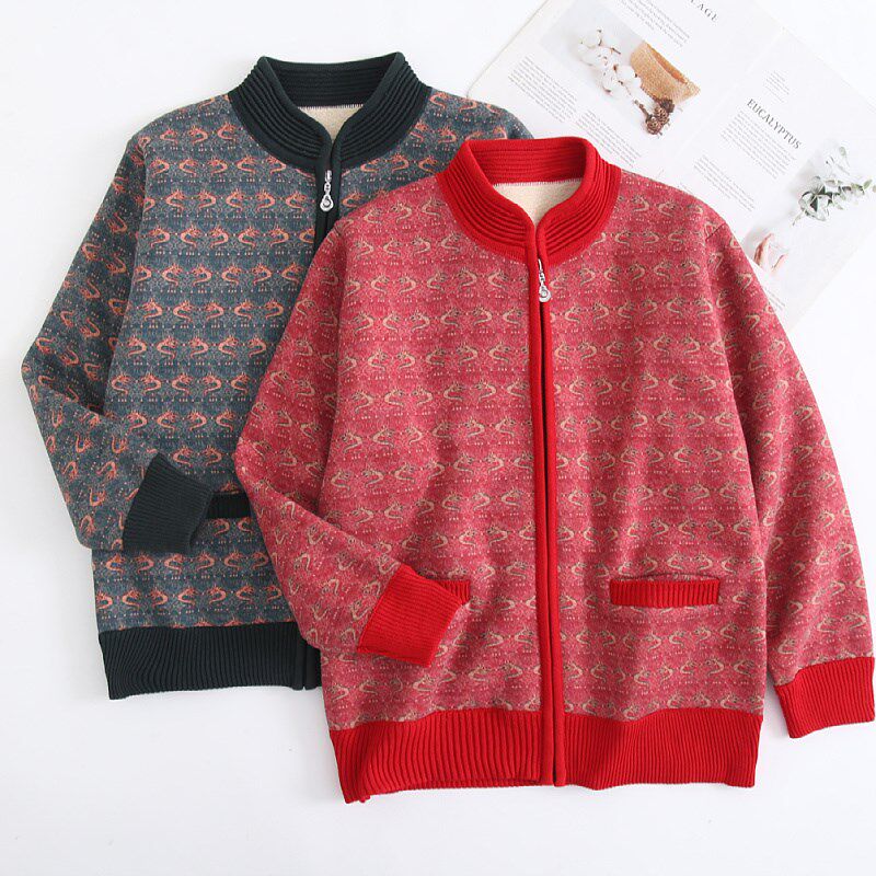 2024新款老年人冬装女士奶奶外套秋冬季老人保暖内衣加绒加厚上衣