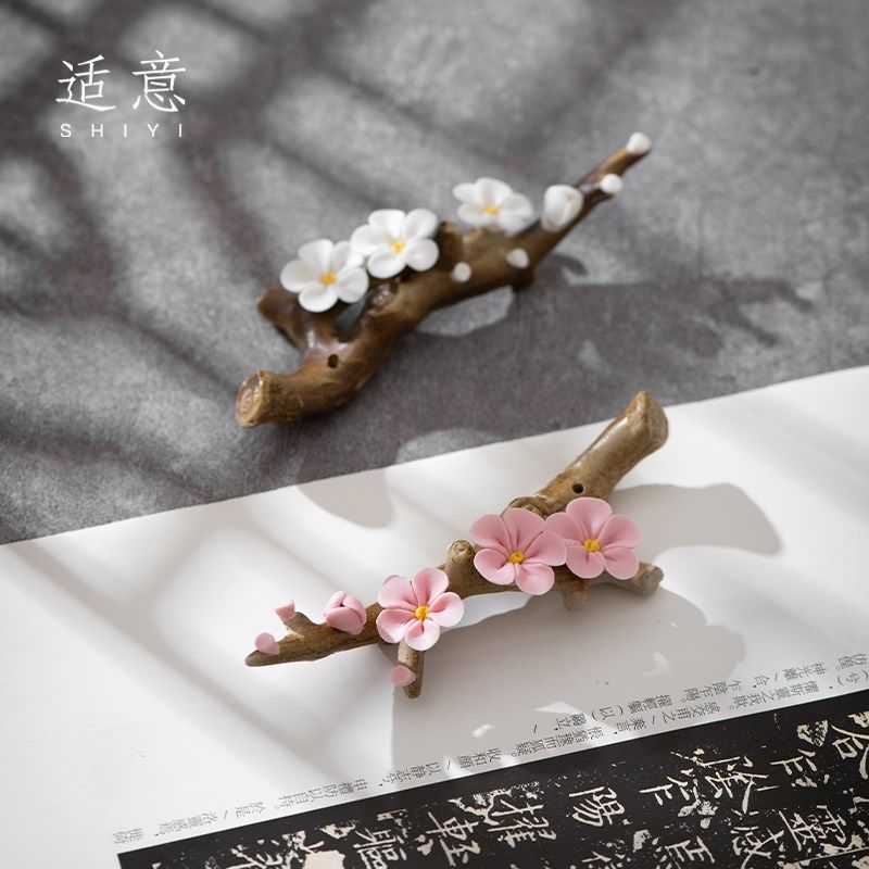 适意寻枝花枝陶瓷笔搁毛笔笔架多功能桌面书法国画用品文房四宝,文具电教/文化用品/商务用品,笔搁,淘宝优惠券,粉丝福利购,淘宝优惠卷