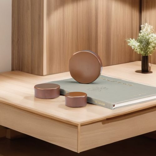 纯铜镇纸镇尺大号实心紫铜创意金属圆形压尺文房四宝书法用品定制