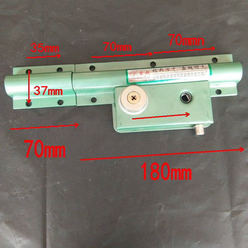 208大门锁齿条锁防盗锁整体大门锁双开门木门铁门绿色老式大门锁