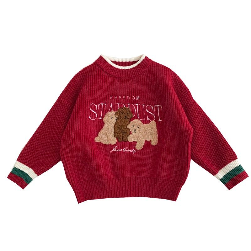 男女童冬季毛衣2024新款儿童新年红色针织打底衫小童卡通毛线上衣,童装/婴儿装/亲子装,毛衣/针织衫,淘宝优惠券,粉丝福利购,淘宝优惠卷