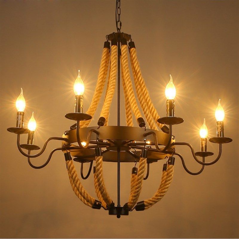 LOFT工业风麻绳吊灯火锅店餐厅酒吧网咖服装店咖啡厅复古创意灯具,家装灯饰光源,酒店/宴会厅/餐饮吊灯,淘宝优惠券,粉丝福利购,淘宝优惠卷