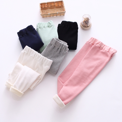 秋冬款加绒裤儿童内穿外穿修身女童加厚纯棉保暖打底裤弹力大男童