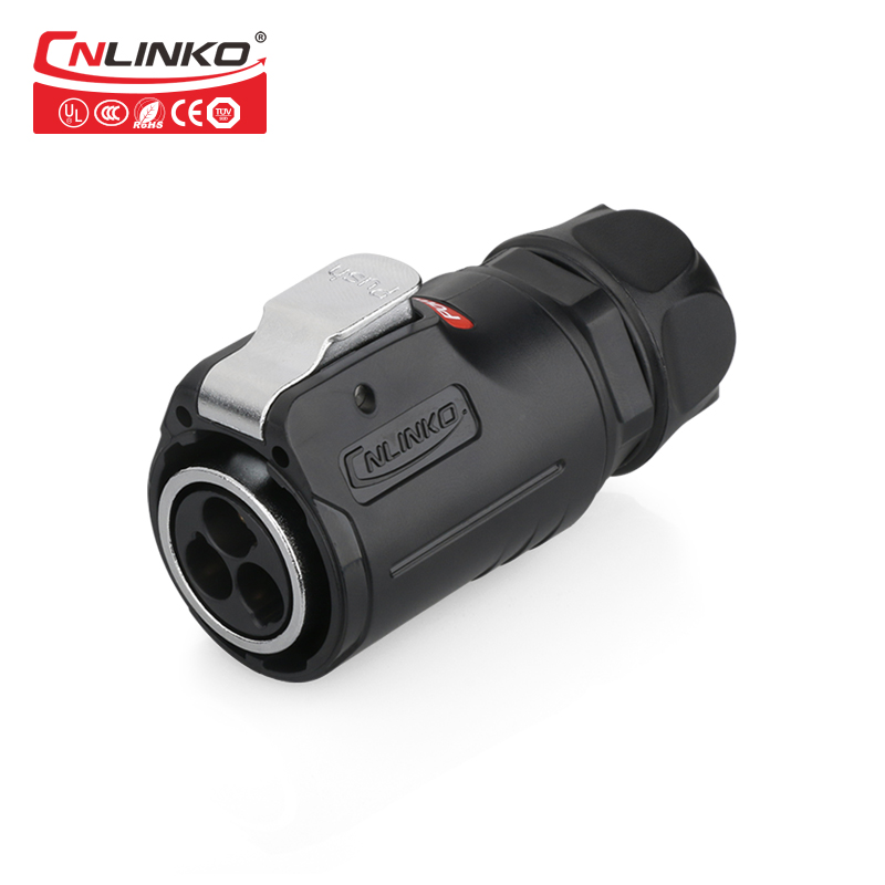 凌科LP24防水电源220V航空插头插座公母对接3芯25A大电流连接器