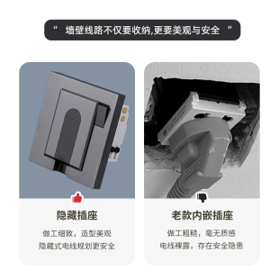 86型嵌入式 五孔插座内嵌隐身插座隐藏插头一开五孔 插座一键断电式