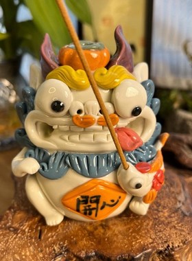 辰雪景德镇纯手工手捏招财貔貅摆件可点线香长辈送礼乔迁送礼高档