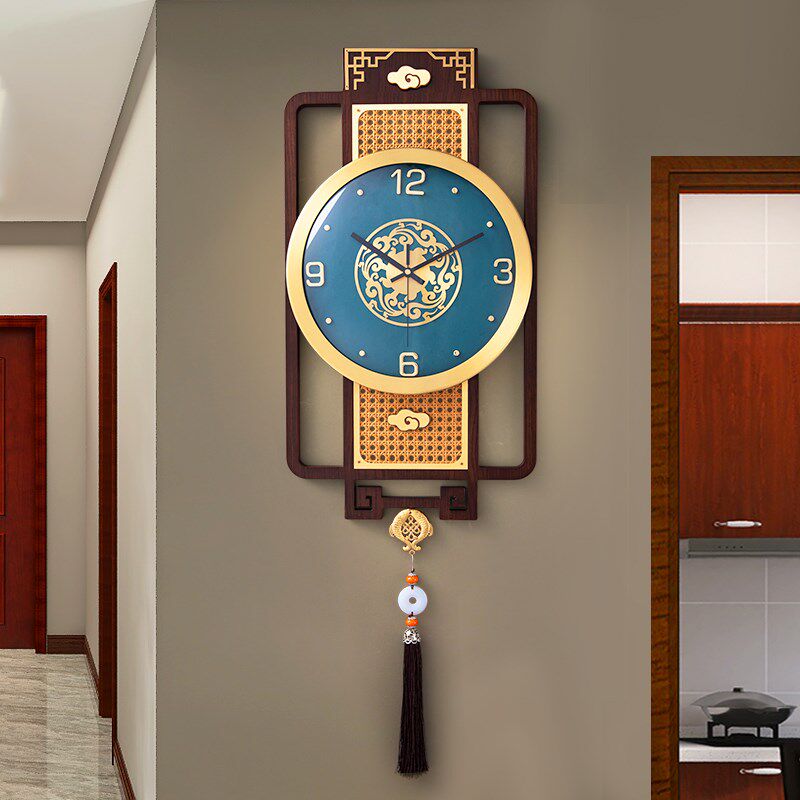 新中式2023新款挂钟客厅轻奢装饰钟表中国风家用挂墙挂表创意时钟