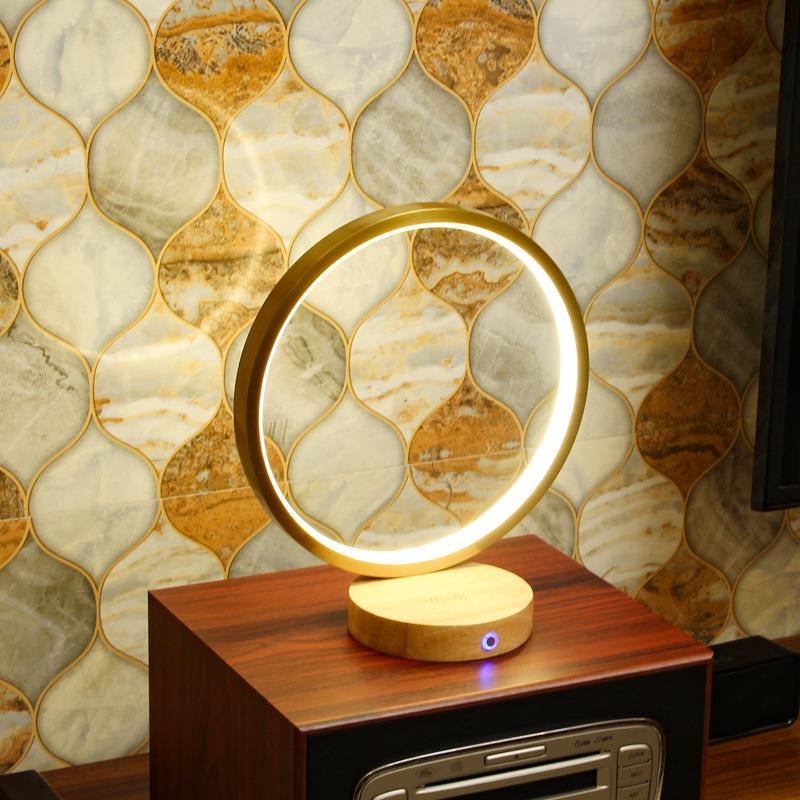 简约现代客厅灯沙发旁装饰氛围卧室床头灯充电带无线充台灯小夜灯