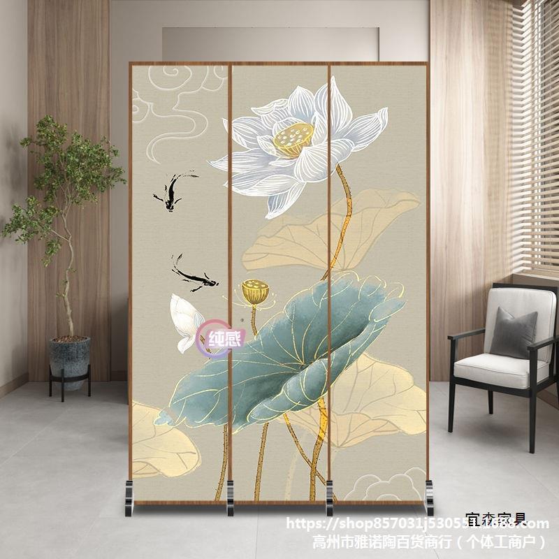 中式进门隔断墙屏风酒店小户型卧室折叠移动玄关客厅简易遮挡家用