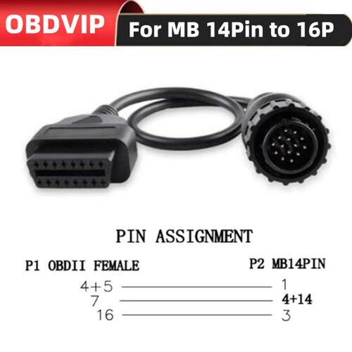 Obd2 Car Cable for BENZ SPRINTER 14PIN 适用14连接线