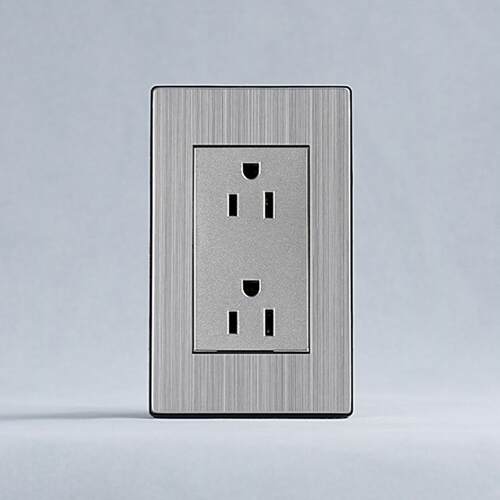 南美118K美标墙壁美式扁6孔110V 250V 1不锈钢面板