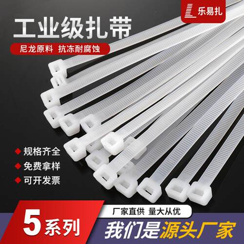 乐易扎5*200*350塑料捆绑自锁式尼龙扎带绑带收纳行李箱