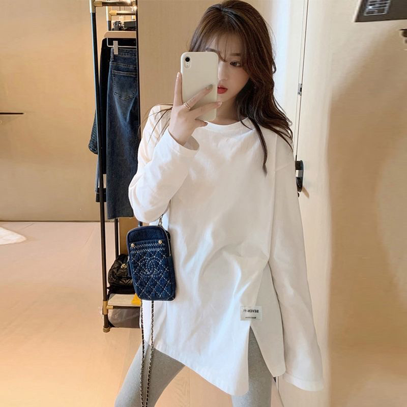 已出货6535棉+德绒胖mm大码女装秋冬长袖T恤加绒打底衫200斤