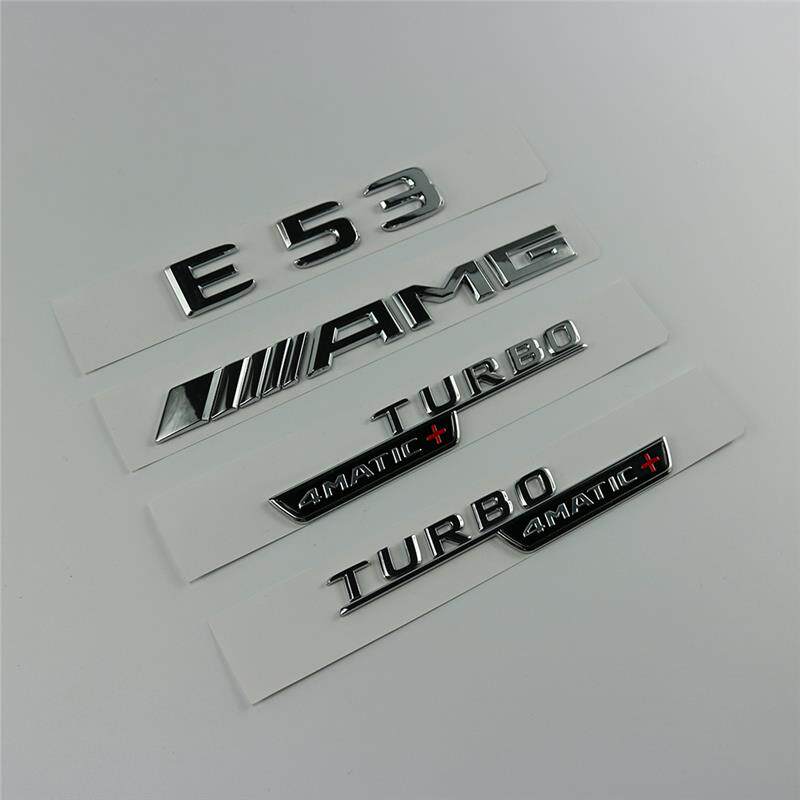适用Benz车标AMG字E53标后E43尾标V8BITURBO4MATIC+奔驰E63侧标贴