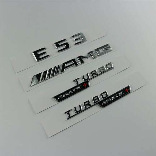 适用Benz车标AMG字E53标后E43尾标V8BITURBO4MATIC+奔驰E63侧标贴
