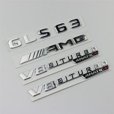 适用奔驰GLS63字标AMG改装车标尾标V8BITURBO叶子板宾士Benz侧标
