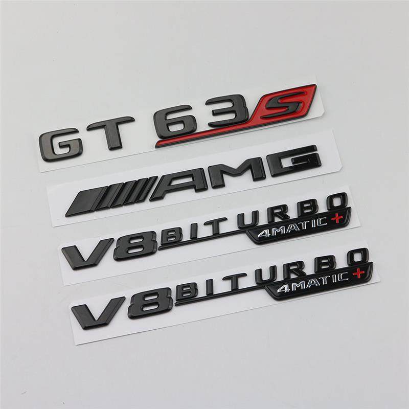 适用奔驰AMG车标GTS黑标GTR改装GT50后字标63S尾标53标贴黑色43