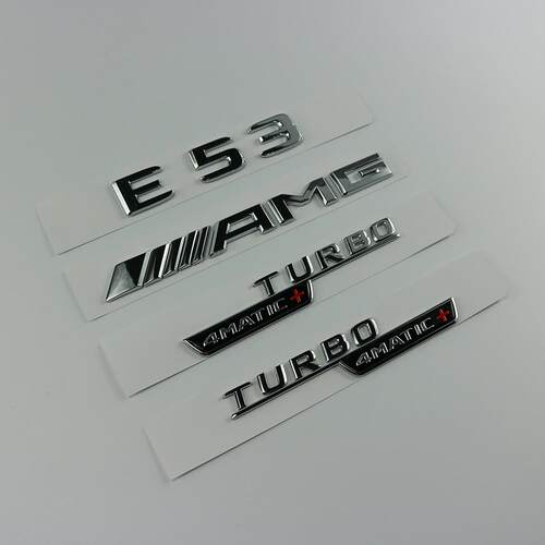 适用Benz车标AMG字E53标后E43尾标V8BITURBO4MATIC+奔驰E63侧标