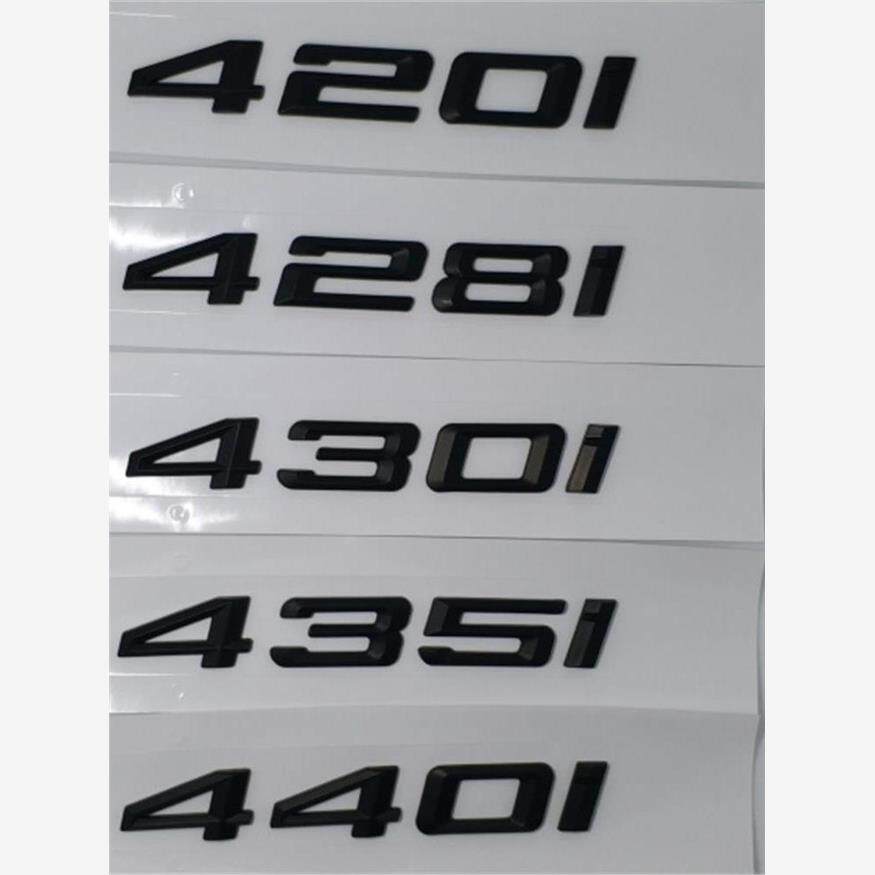 适用于宝马车标尾标后标志4系435i数字430黑色428尾标420黑色字标
