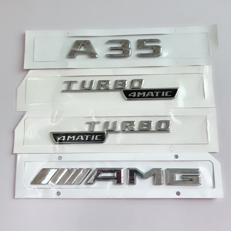 适用Benz奔驰A35车标A45改装AMG尾标TURBO4MATIC叶子板侧标车标贴