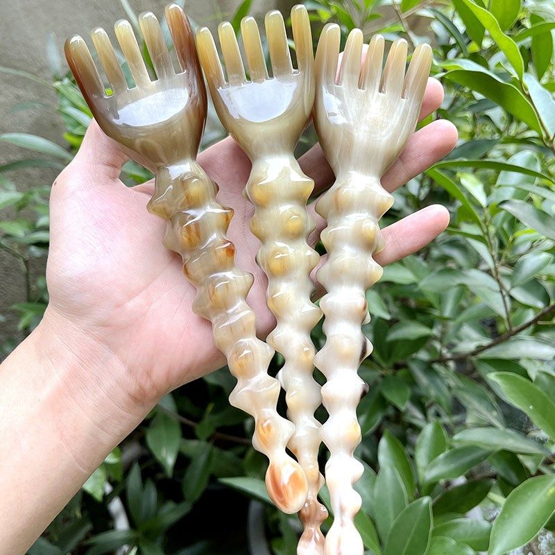 白水牛角梳五爪五齿梳头部经络梳头疗梳宽齿梳按摩梳挠痒痒刮痧梳,个人护理/保健/按摩器材,按摩穴位棒,淘宝优惠券,粉丝福利购,淘宝优惠卷