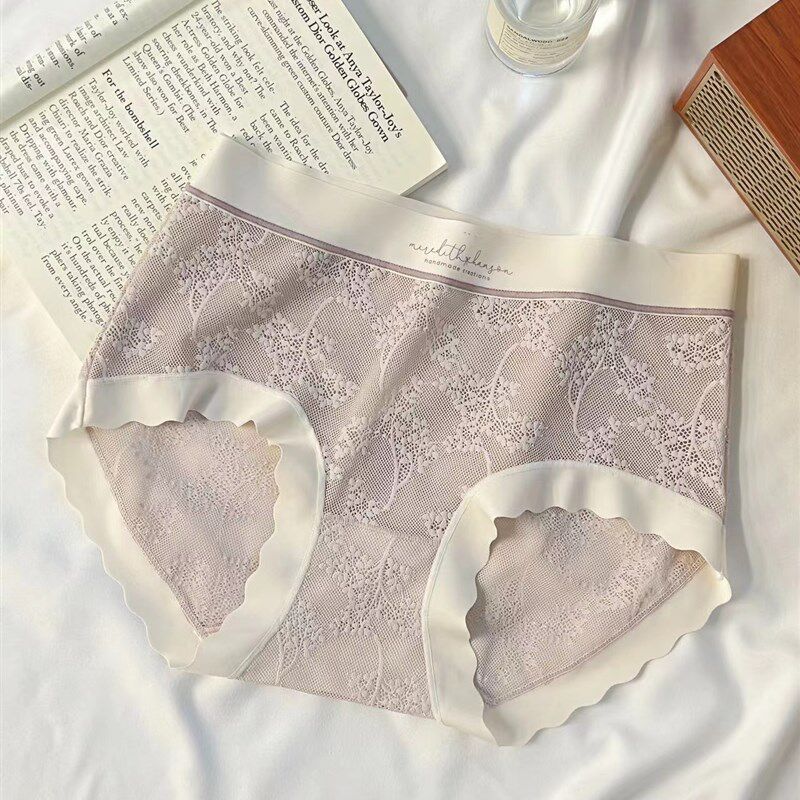 国风蕾丝内裤女透气纯棉抗菌裆中腰无痕少女生性感新款三角裤2980