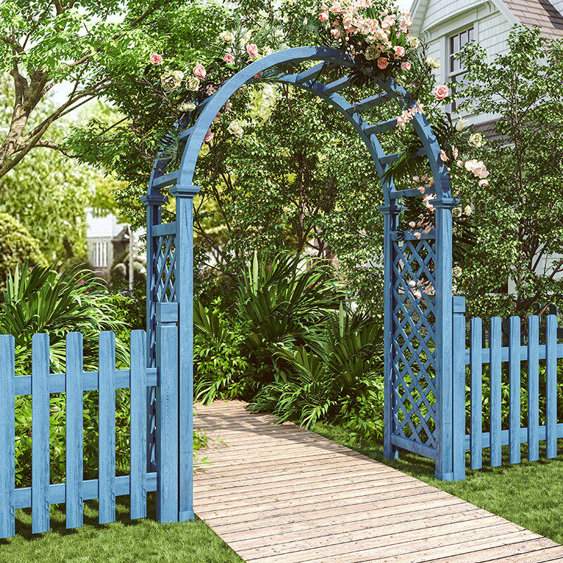 户外防腐木拱门花架花园院子植物月季爬藤架室外庭院弧形葡萄架子