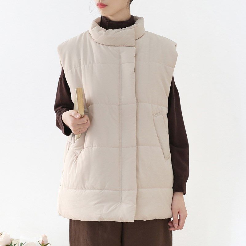 24冬季新款文艺保暖短款棉服加厚背心女宽松夹棉马甲棉衣马夹外套,女装/女士精品,马夹,淘宝优惠券,粉丝福利购,淘宝优惠卷