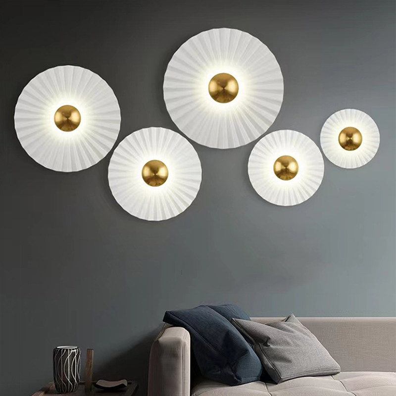 极简创意折纸艺术床头过道玄关背景墙装饰壁灯北欧日式楼梯荷叶灯,家装灯饰光源,壁灯,淘宝优惠券,粉丝福利购,淘宝优惠卷