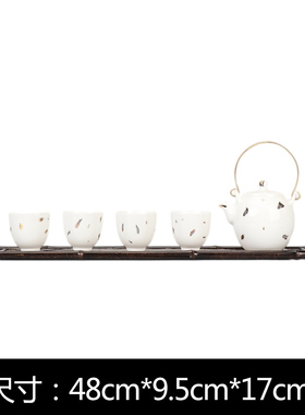 新中式创意禅意茶具托盘摆件酒店样板间客厅茶几茶室桌台软装饰品