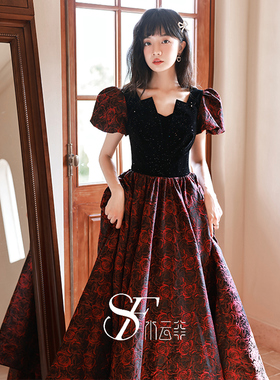 高级感敬酒服新娘气质红色长款订婚晚礼服女在逃公主连衣裙成人礼