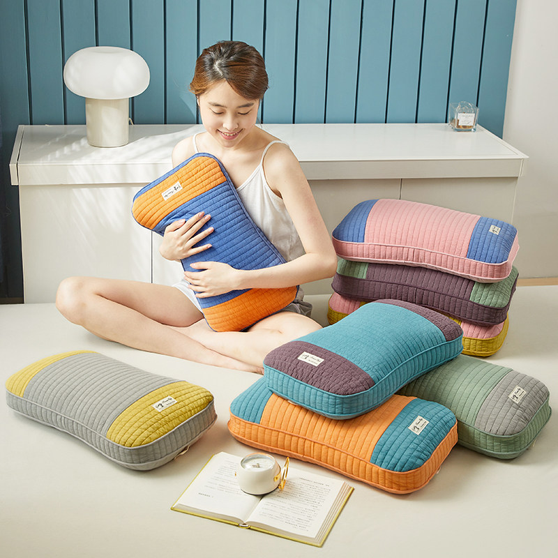 艾洛琳荞麦皮枕头护颈椎助睡眠低枕芯带枕套颈椎枕单人专用颈枕男