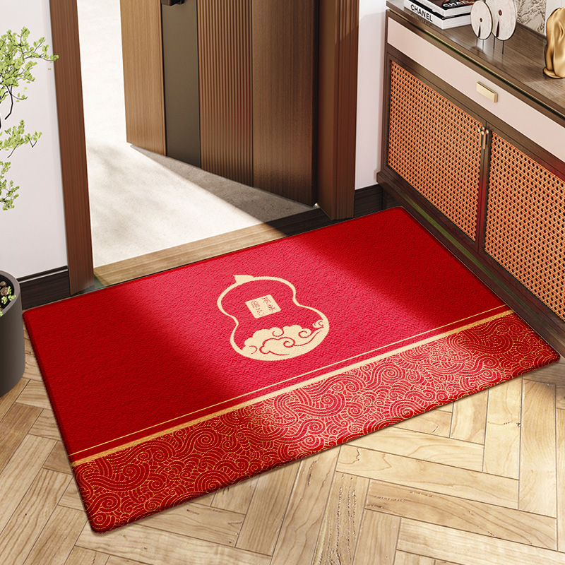 OGLY红色出入平安入户门地垫新中式福字家用门垫玄关地毯门口脚垫