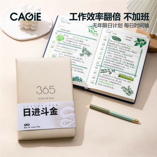 卡杰2025年新款无年限日程本一天一页自填式计划本A5加厚笔记本子