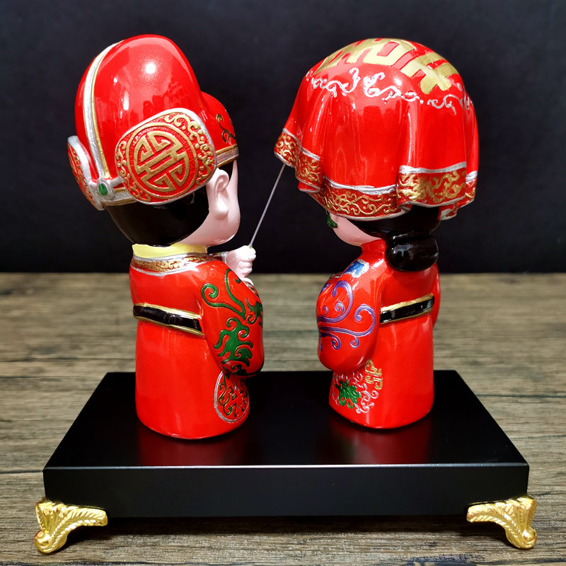 中国风结婚礼物国潮婚庆礼品婚房新郎新娘摆件特色手工艺品送情侣