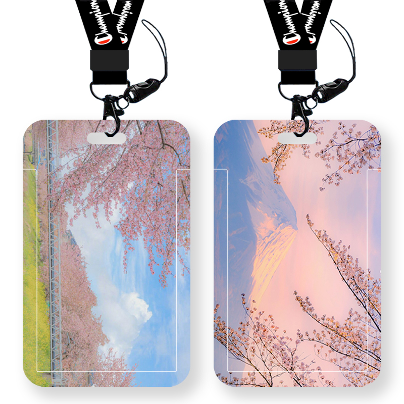 樱花文艺古风景卡套学生校园饭卡公交卡羊城通门禁工厂牌校牌套