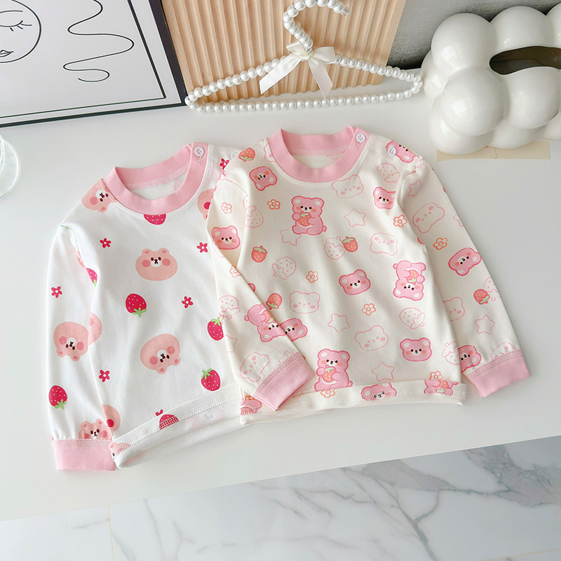 女宝宝纯棉春秋装上衣男童婴儿长袖内搭衣小孩童2023新款保暖外穿,童装/婴儿装/亲子装,保暖上装,淘宝优惠券,粉丝福利购,淘宝优惠卷