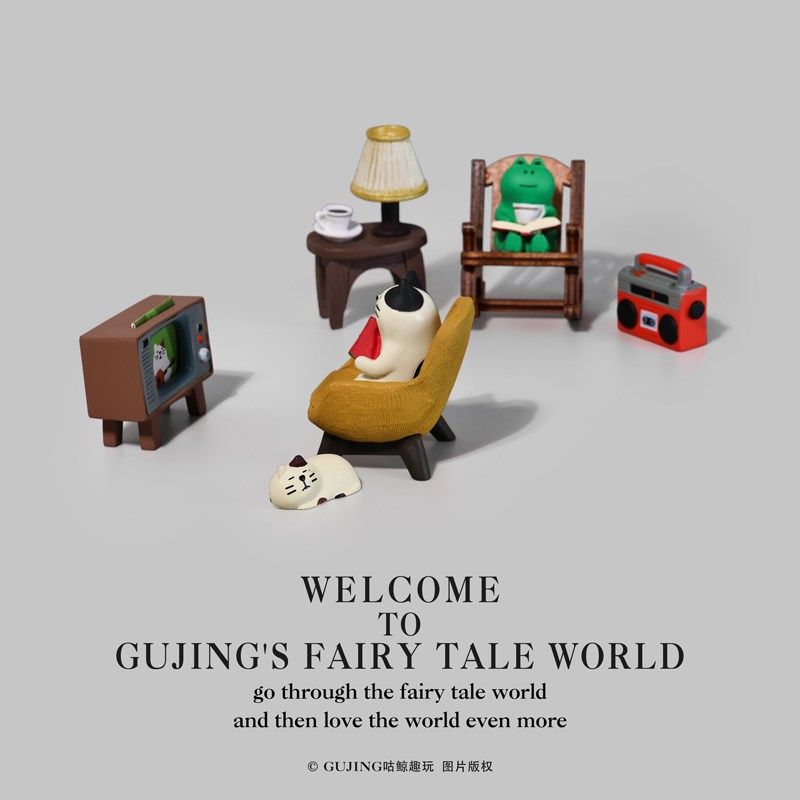 和青蛙一起喝咖啡办公室工位桌面小摆件创意日式猫生日礼物玩具