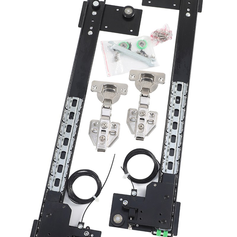 隐藏折叠回旋门轨道侧装倒插入式伸缩滑轨衣橱柜口袋门五金配件