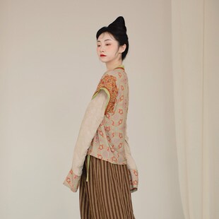 谜阿凰桑榆半臂仿花罗里衣唐制汉服春夏季短袖显瘦上班也能穿汉服