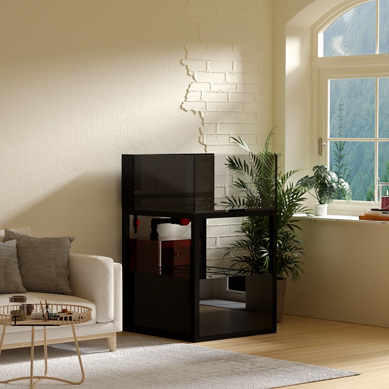 鱼之家2024新款鱼缸60方缸工业风下过滤客厅家用超白生态80底滤