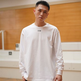 重磅纯棉1807白色宽松情侣内搭圆领加绒套头卫衣长袖男打底衫t恤
